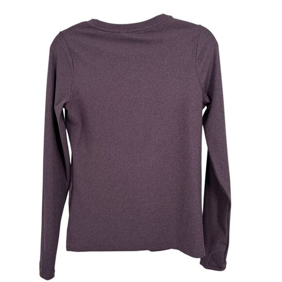 Athleta Uptempo Ribbed Long Sleeve Henley Tee Purple Size Small - Picture 7 of 10